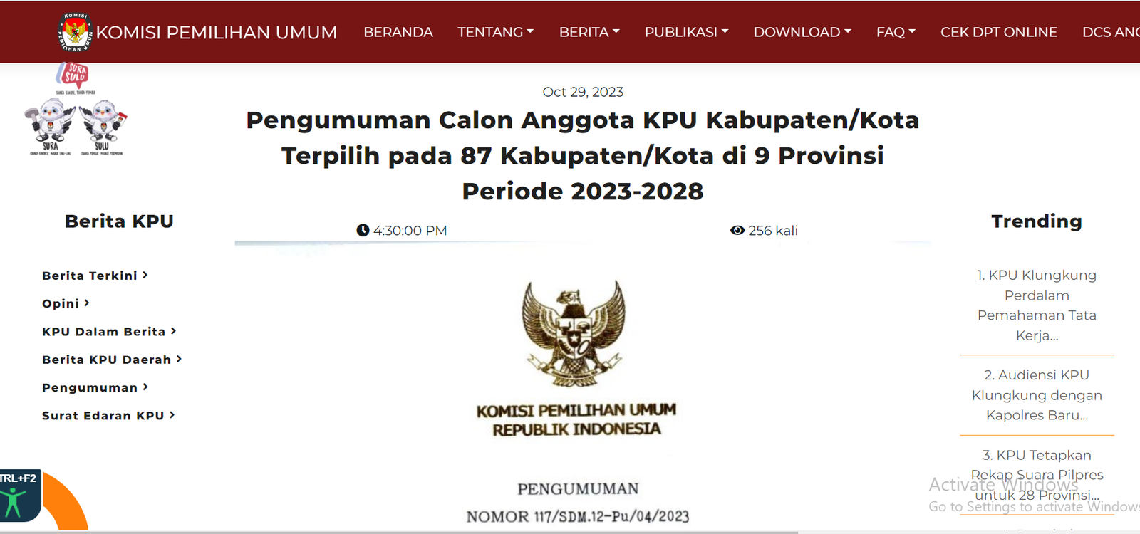 KPU RI UMUMKAN : INI DAFTAR ANGGOTA KPU KABUPATEN/KOTA DI JABAR PERIODE 2023-2028