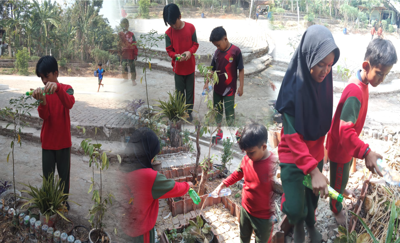 MUSIM KEMARAU : PELAJAR PURWAKARTA BAWA AIR DARI RUMAH UNTUK MENYIRAM